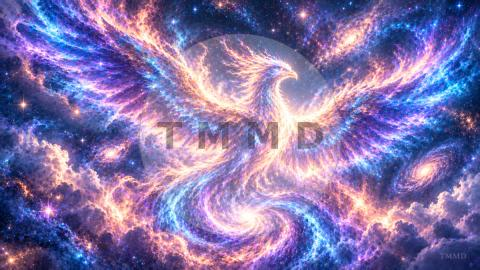 Nebula Phoenix in the Sapphire Night