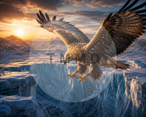 Imperial Eagle Above Blue Glaciers