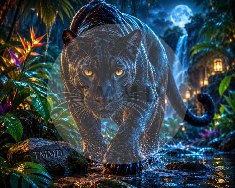 Black Panther in the Jade Garden