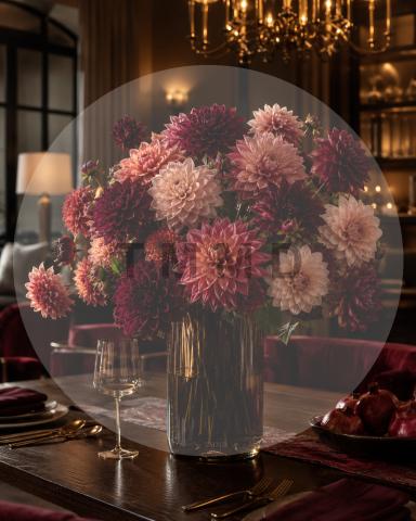 Dahlia Garden for an Elegant Dining Room