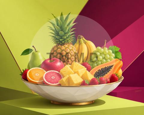 Frutero tropical de sombras largas