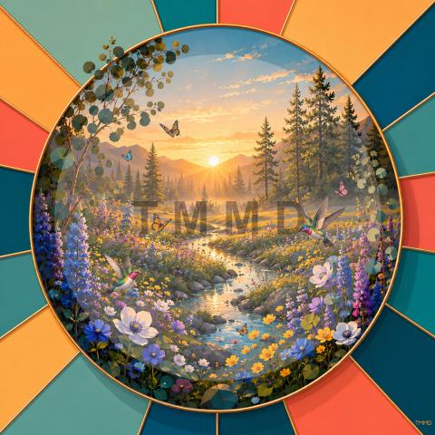 Dawn Over Wildflower Meadow