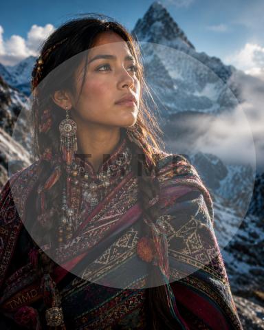 Andean Deity Beneath Blue Snow