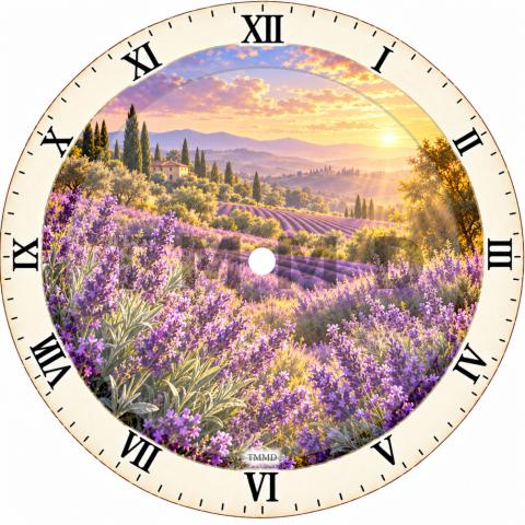 Magical Lavender And Golden Light Clock Face