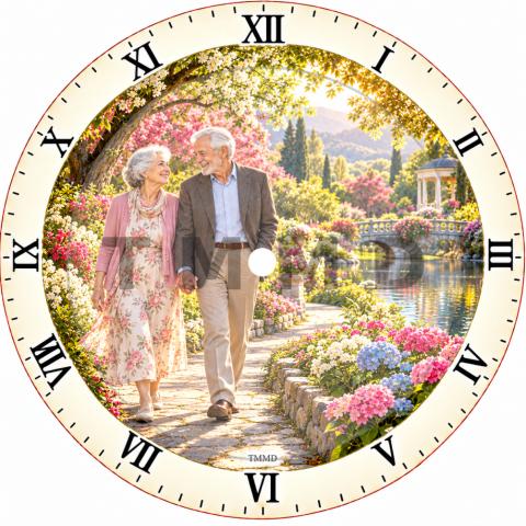 Dreamlike Elderly Couple Holding Hands In A Beauti