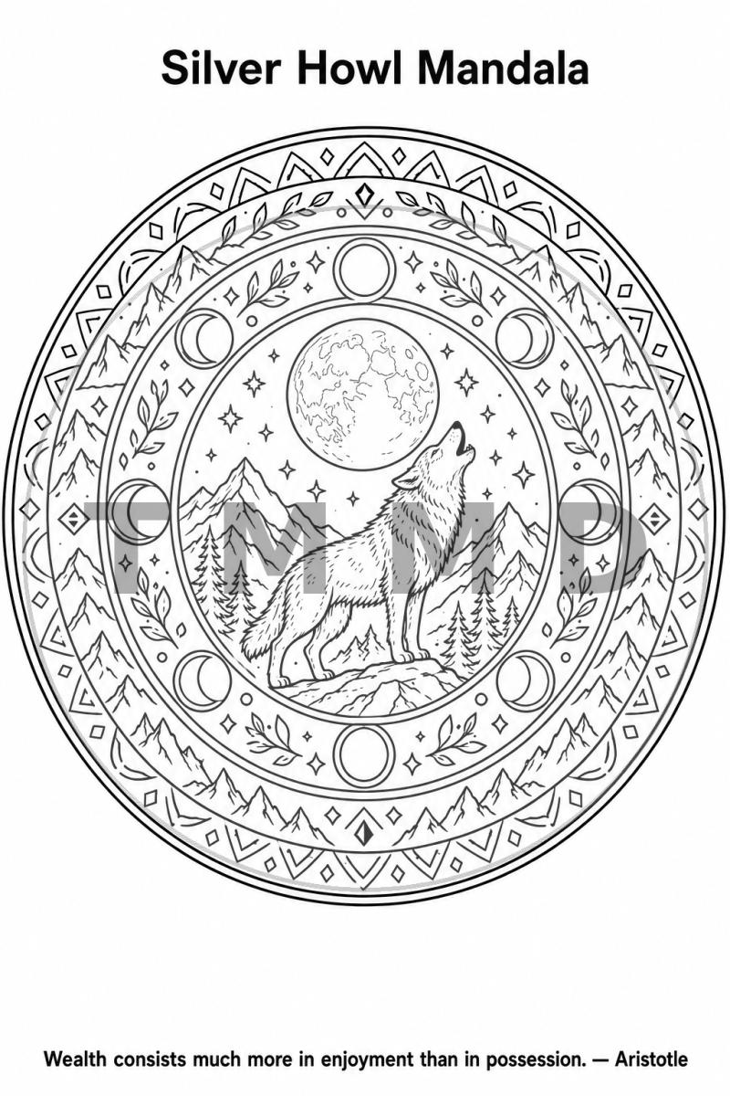 Silver Howl Mandala