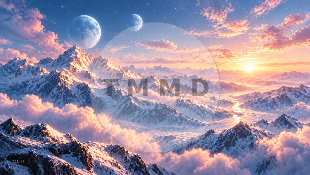 Amanecer de las dos lunas azules