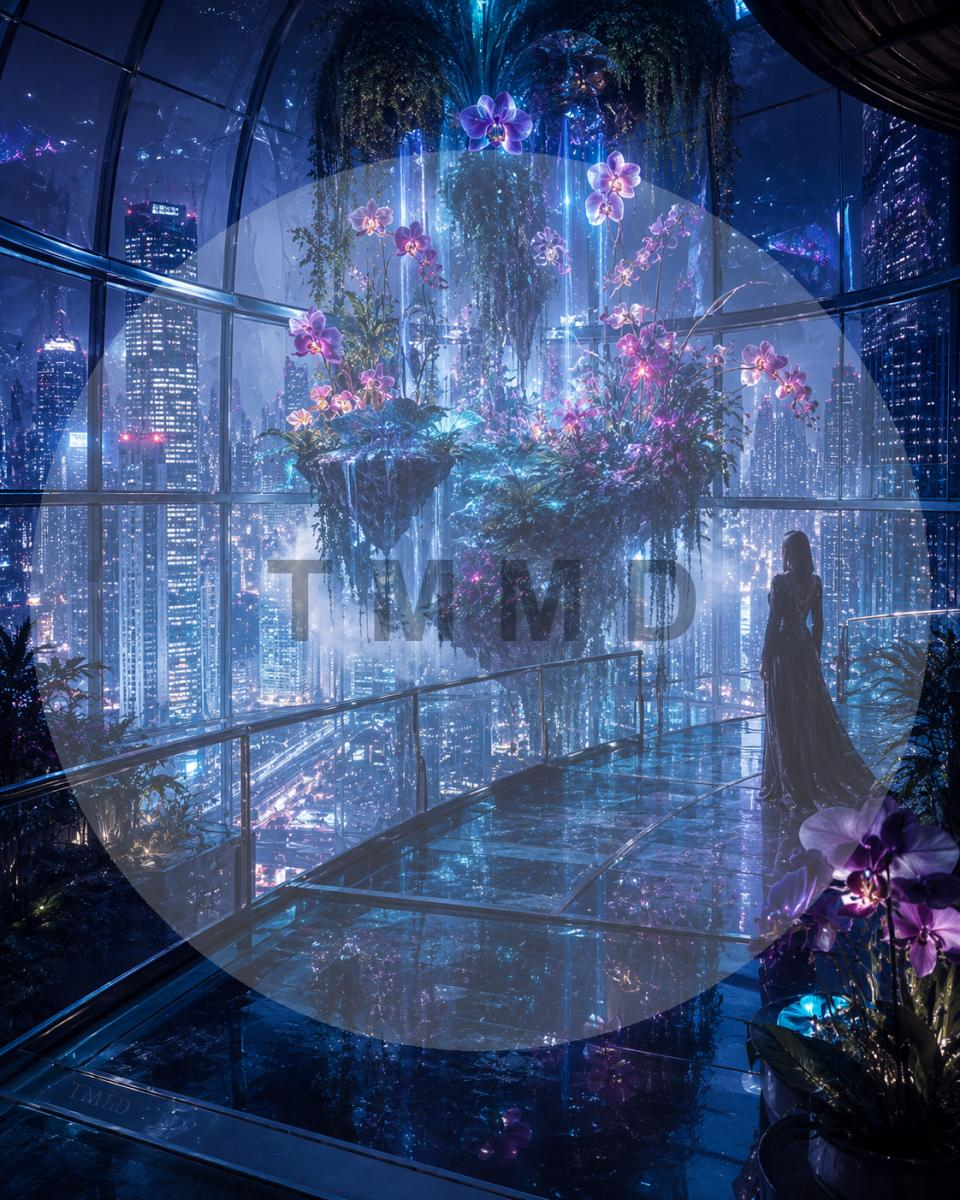 Suspended Neon Garden
