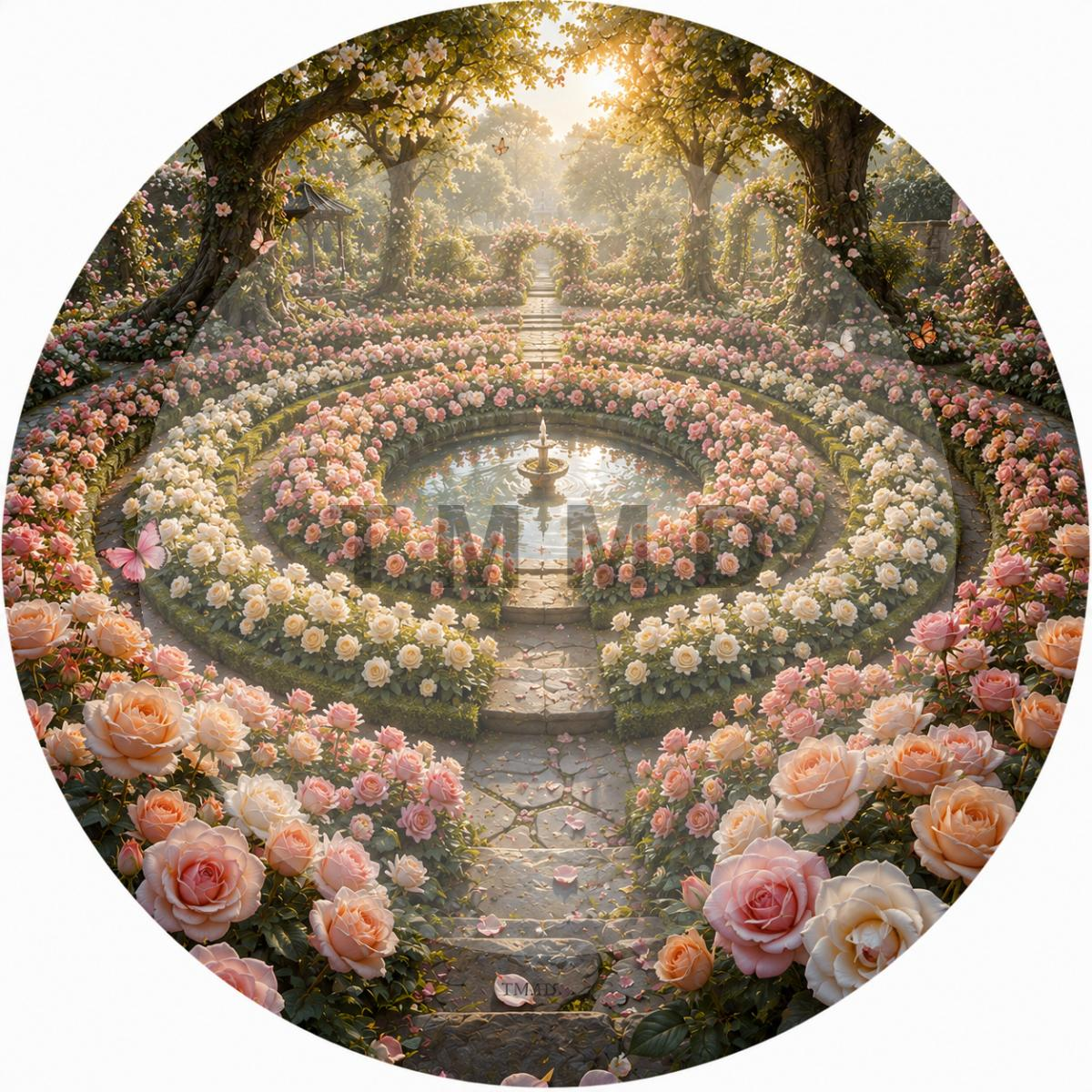 Soft Light Radial Rose Garden