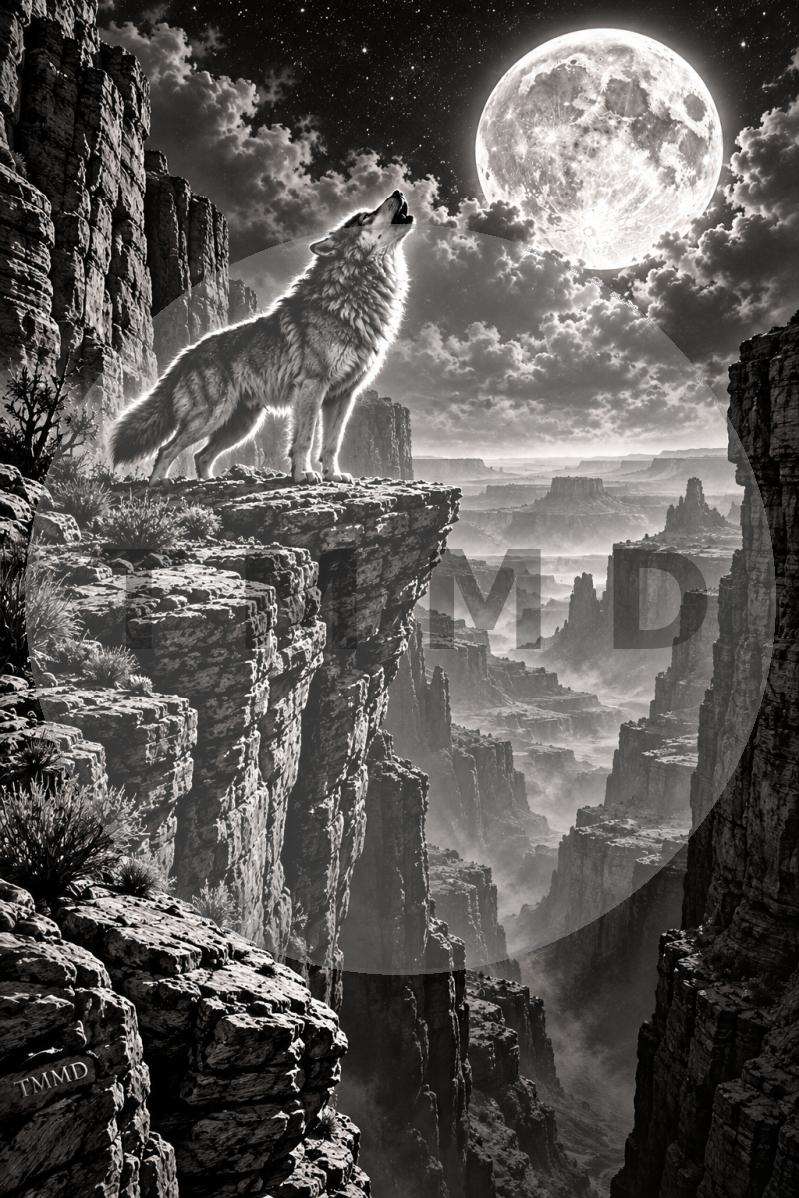 Canyon Moon Wolf Howl