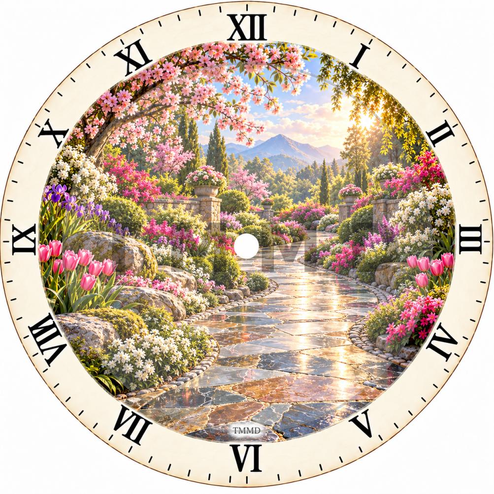 Serene Polished Stone Path Clock Face